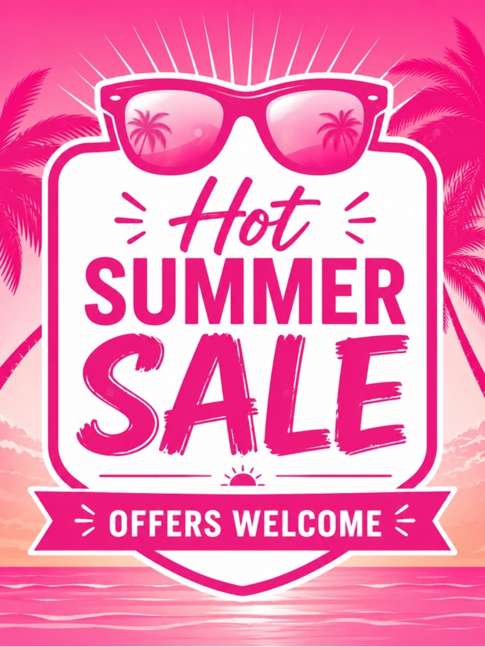 Hot Summer Sale Graphic Pink Poster